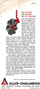 Allis-Chalmers first fluted coulter no-till planter description